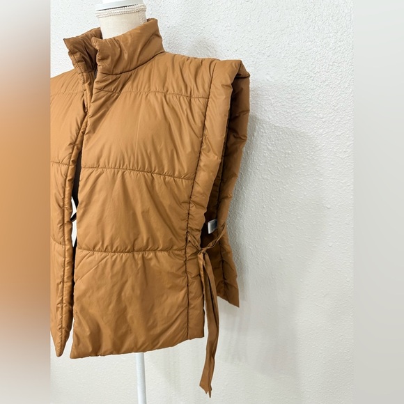 Anthropologie Pilcro Packable Nylon Brown Puffer Vest Side Ties OS. - Picture 4 of 10